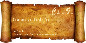 Csepela Irén névjegykártya